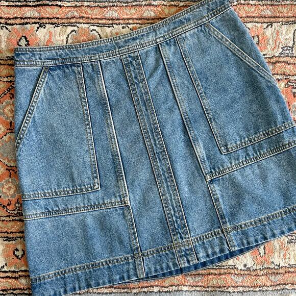 Cabi Speedway Denim Carpenter A-Line Skirt - Picture 5 of 11